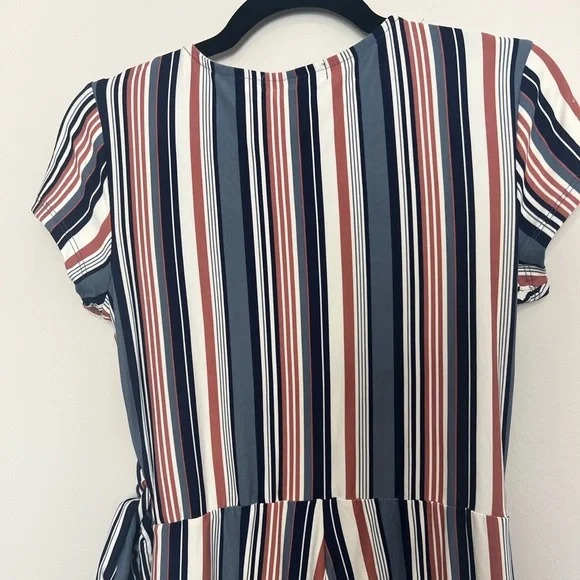 *Derek Heart Pink, Blue, & White Stripe Jumpsuit - Picture 9 of 10